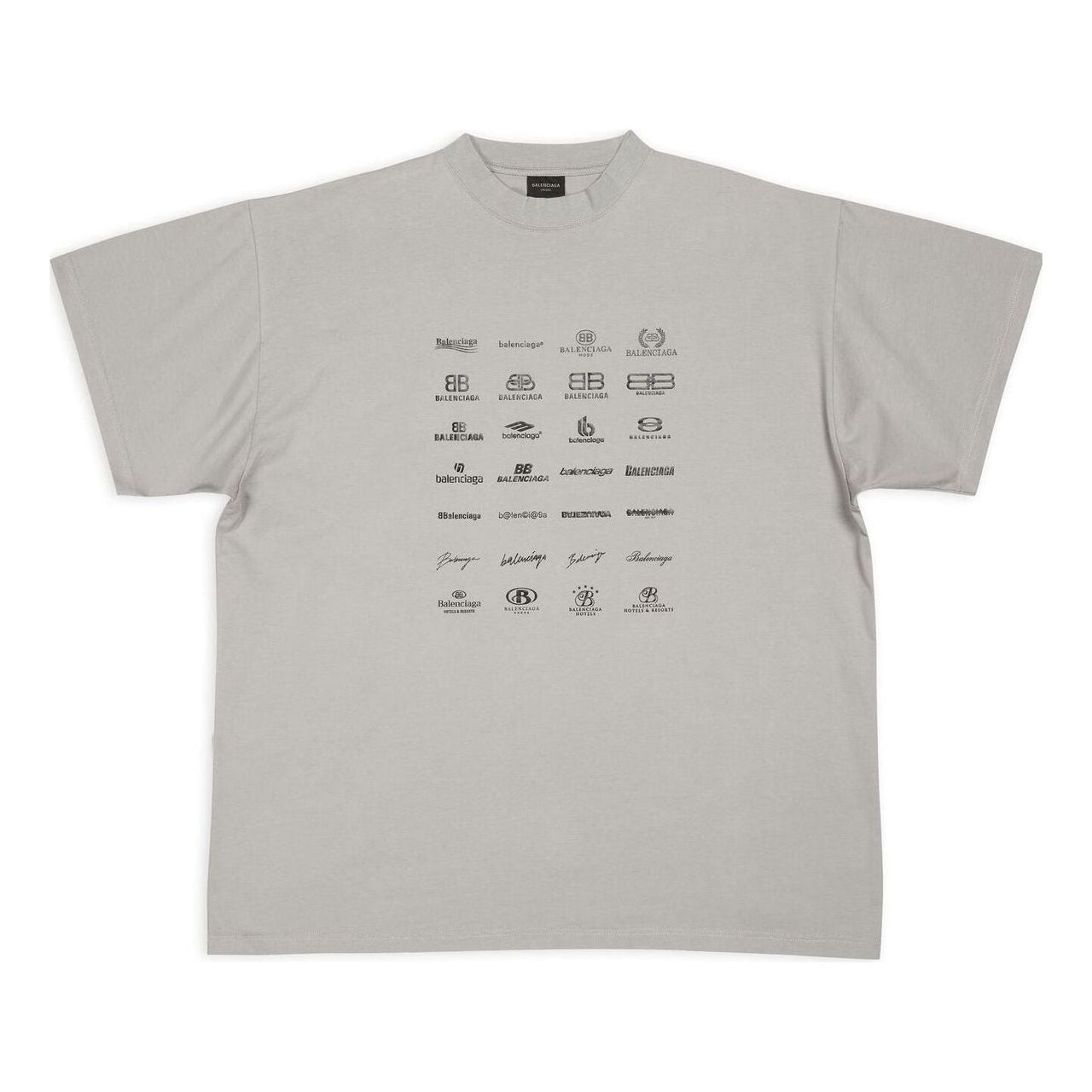 Balenciaga Archives Logos T-Shirt Oversized 'Light Grey' 712398TNVQ71342