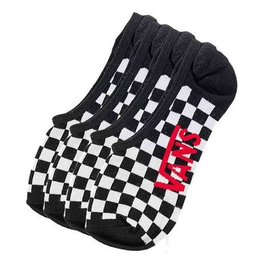 Vans Checkerboard Super No Show Socks 'White Black' VN0001O27051