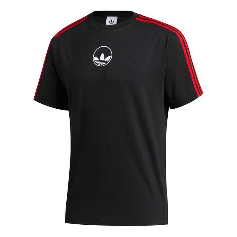 adidas originals Stripe Circle Sports Short Sleeve Black GD2123