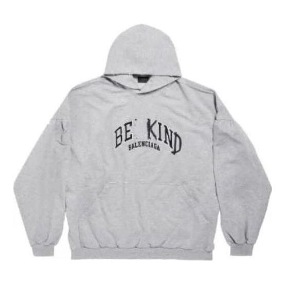 Balenciaga Be Kind Round Hoodie Oversized 'Grey' 761458TPVD61167