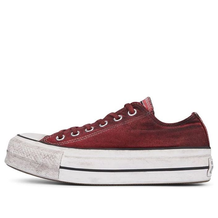 (WMNS) Converse Italian Crafted Dye Chuck Taylor All Star Platform Low Top Retro 'Red White' 566471C