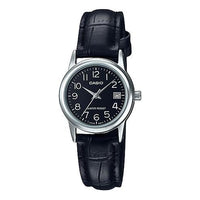 CASIO DRESS Series Quartzes Black Waterproof Black Strap Black Analog LTP-V002L-1B
