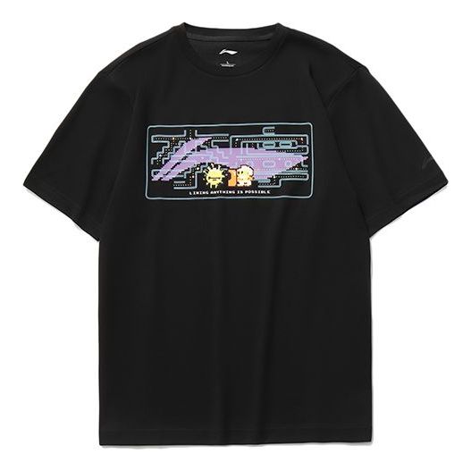Li-Ning Big Logo Graphic T-shirt 'Black' AHSR340-12