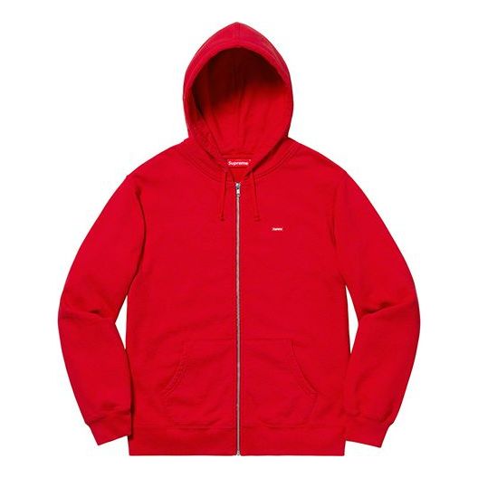 Supreme SS19 Small Box Zip Up Sweatshirt Chest Small Label Zipper Unisex Red SUP-SS19-10548