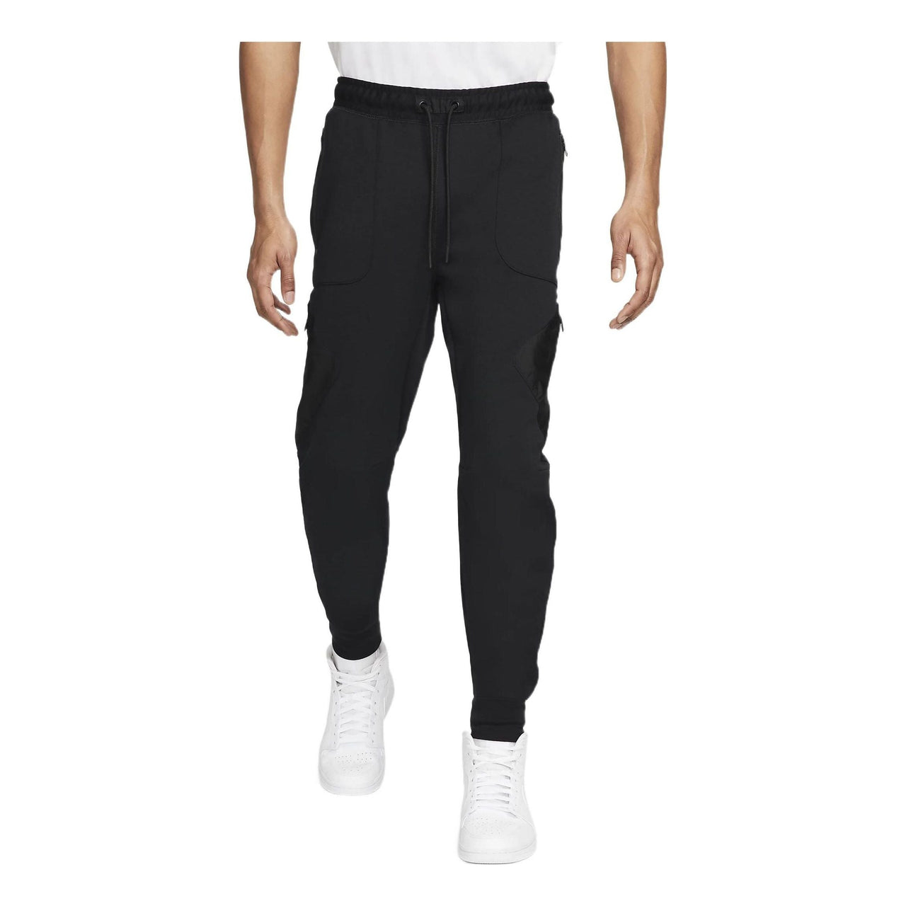 Men's Air Jordan x Zion Naruto Crossover Solid Color Alphabet Lacing Athleisure Casual Sports Pants Black DO6599-010