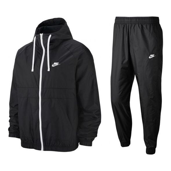 Nike Embroidered Logo Solid Color Sports Suit Black BV3025-010
