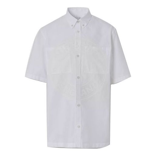 Burberry SS21 Pattern Cotton Shirt Male White 80433291