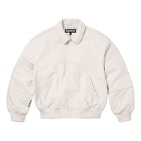 Supreme GORE-TEX Infinium Windstopper Leather Varsity Jacket 'White' SUP-FW23-095