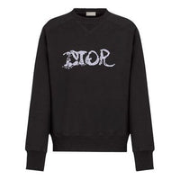 Men's DIOR x PETER DOIG Crossover FW21 Logo Embroidered Round Neck Pullover Black 143J684C0531-C980