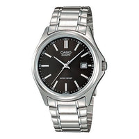 CASIO Waterproof Stainless Steel Strap Black DialSilver Strap Mens BlackSilver Analog MTP-1183A-1A