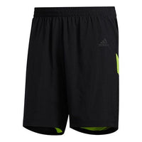 adidas Own The Run Sho Running Sports Shorts Black Green FL6956
