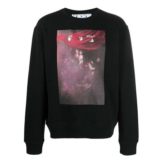 Off-White SS21 Arrows Pattern Printing Round Neck Long Sleeves Version Black OMBA025S21FLE0091001