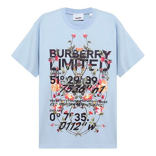 Burberry SS21 Flower Letter Pattern Male Blue 80374681