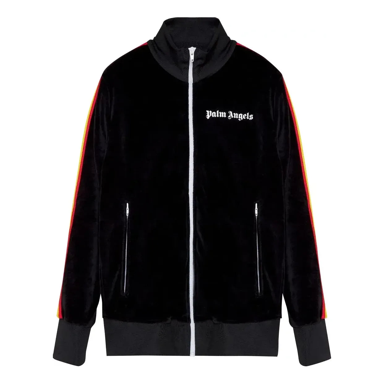 جاكيت رياضي من Palm Angels FW21 Rainbow Chenille باللون الأسود PMBD001F21FAB0081001