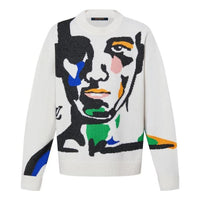 LOUIS VUITTON Intarsia Cashmere Wool Crewneck Sweater 'White Multi' 1ABXY7