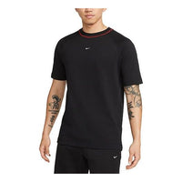 Nike Solid Color Breathable Soccer/Football Cotton Knit Loose Short Sleeve Black DC9063-010