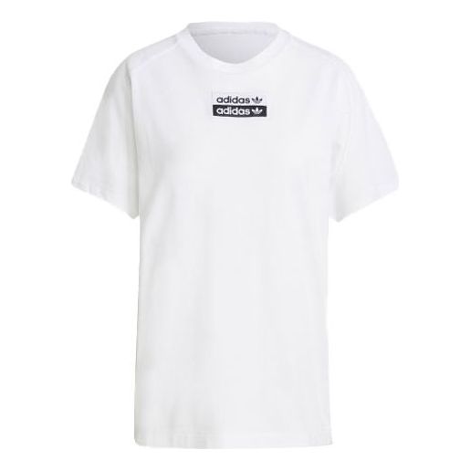 (WMNS) adidas originals Casual Sports Round Neck Short Sleeve White T-Shirt H06773
