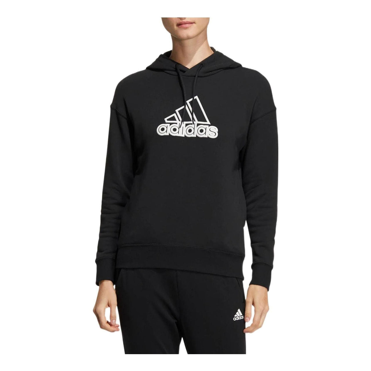 (WMNS) adidas Ust Hoodie Asia Sizing 'Black White' HM5278