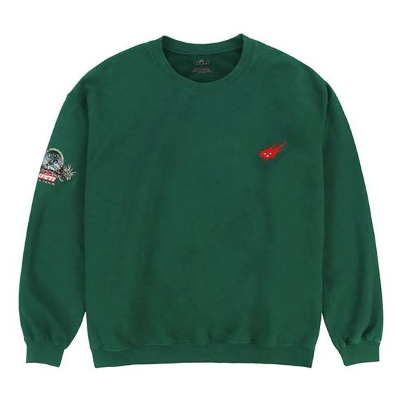 Travis Scott Unisex Cactus Jack CACTI Printed Round-neck Sweatshirt Green TC-81