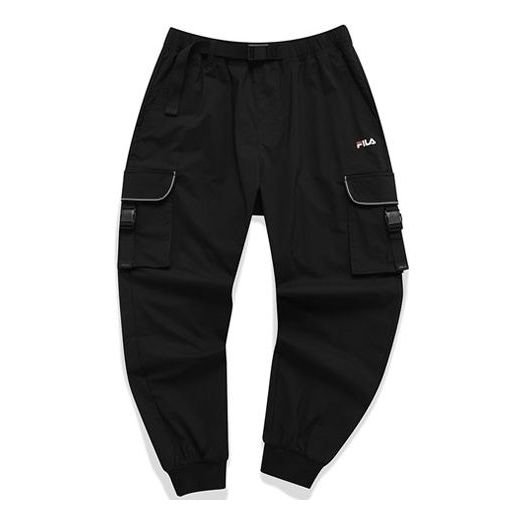 FILA FUSION Sports Cargo Multiple Pockets Bundle Feet Pants Black T11M123806F-BK