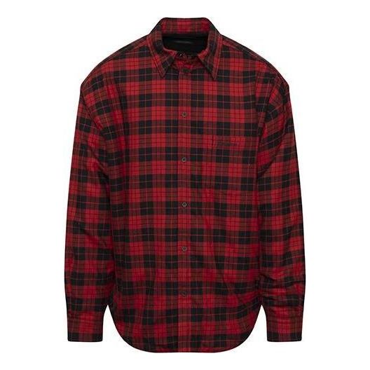 Balenciaga Checkered Flannel Padded Shirt 'Red' 642339TJO276167