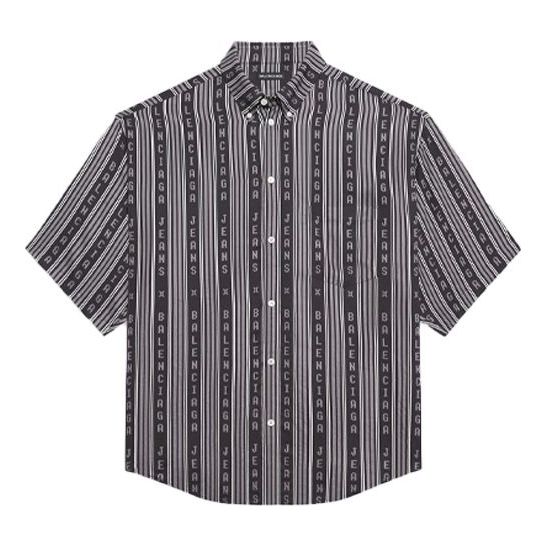Balenciaga Striped 'Balenciaga Jeans' Shirt 'Grey Black' 647354TKL321269