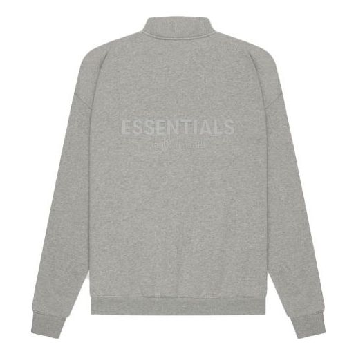 Fear of God Essentials SS21 Mockneck Half Zip Pullover 'Dark Heather Oatmeal' FOG-SS21-611