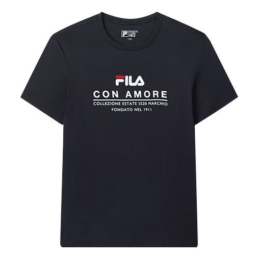 FILA Logo Printing Cotton Short Sleeve Blue F11M028114F-NV