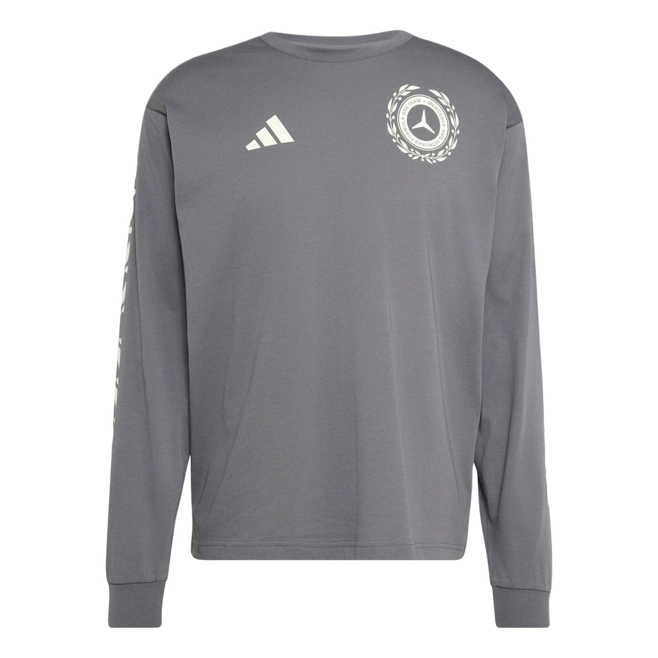 adidas x Mercedes AMG Petronas Formula 1 Team Silver Arrows Long Sleeve T-Shirt Asia Sizing 'Granite' KS2240