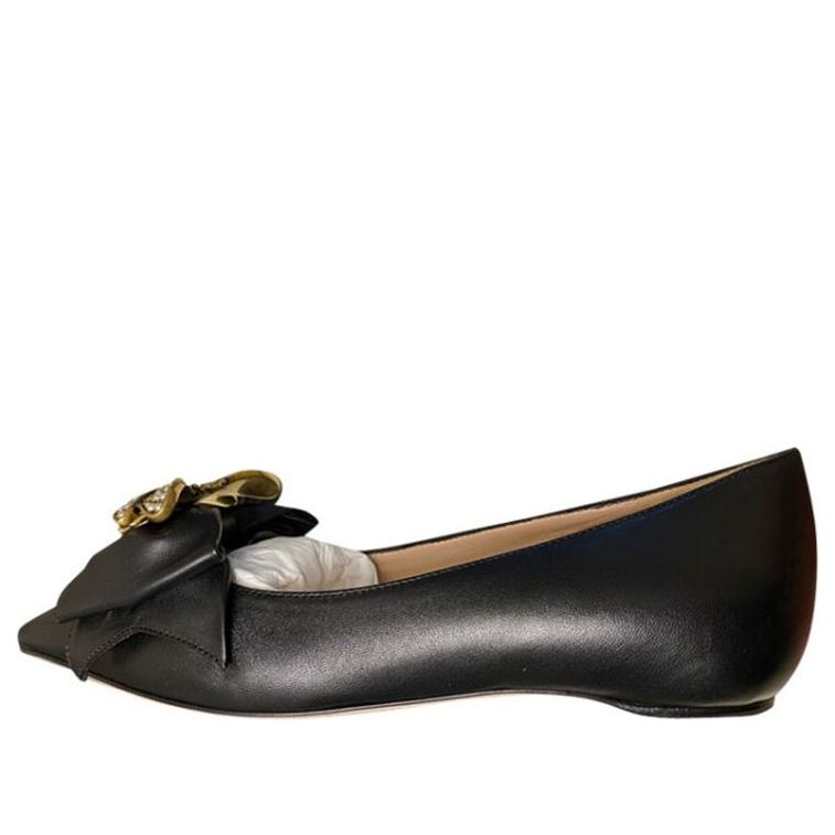 (WMNS) Gucci Queen Margaret Leather Flat 'Black' 524633-BKO00-1000