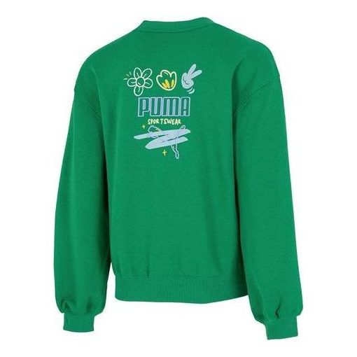 (WMNS) PUMA Graphic Sweatshirt 'Green' 537518-86