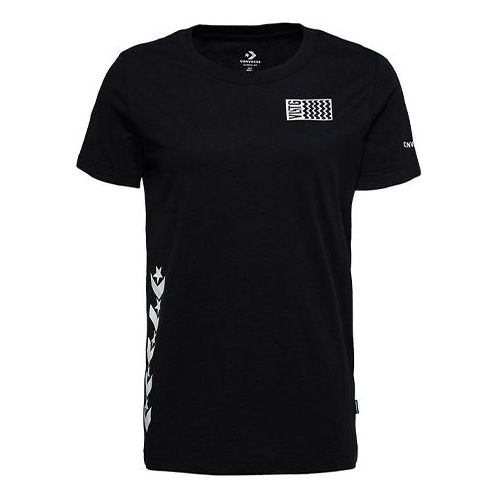 (WMNS) Converse VLTG Casual Sports Short Sleeve Black 10017752-A01