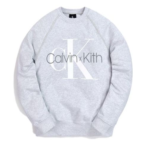 KITH x CALVIN KLEIN Crossover Alphabet Logo Printing Pullover Unisex light grey KH2517-103