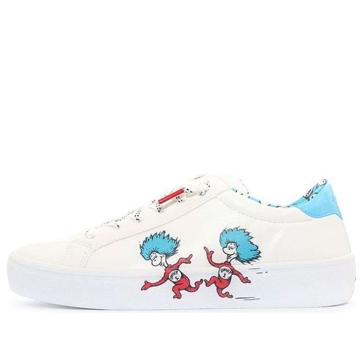 (WMNS) Dr. Seuss x Skechers Goldie 2.0 Low-Top Sneakers White/Blue 155324-WBLR