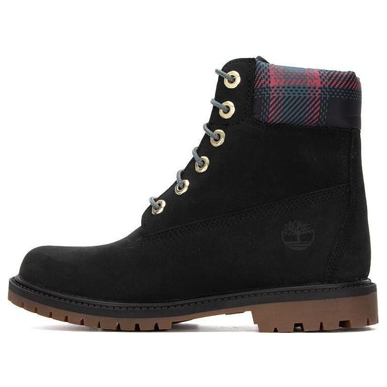 (WMNS) Timberland Heritage 6 Inch Waterproof Boots 'Black Nubuck with Pink Teal Plaid' A5MBG001
