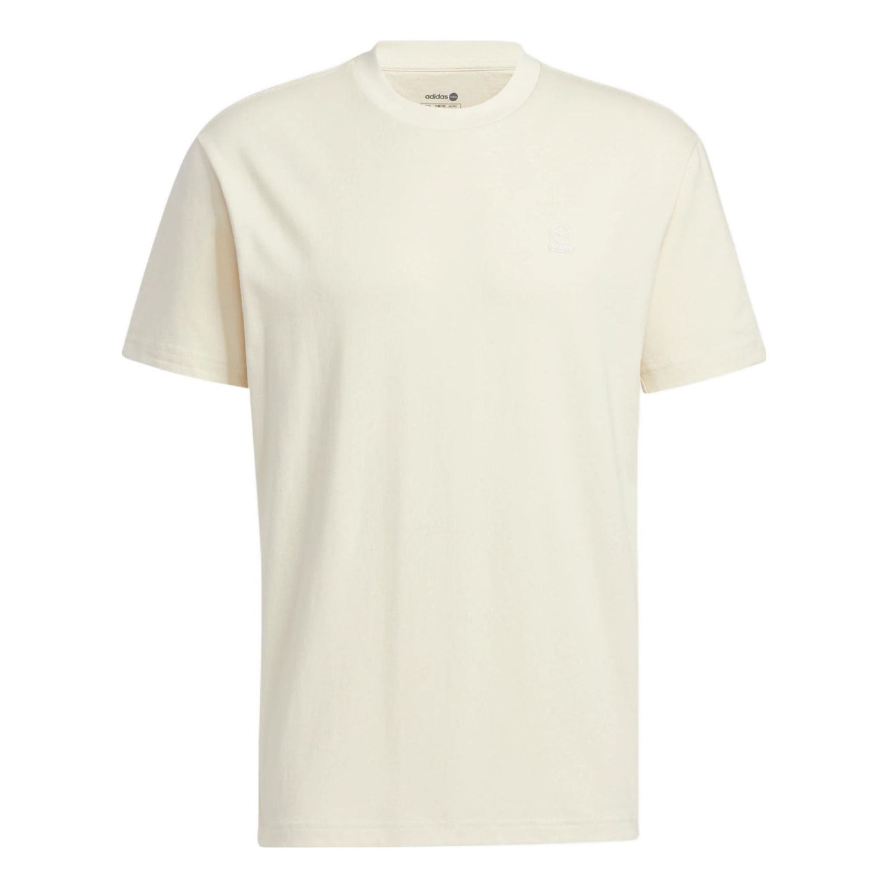adidas neo Solid Color Round Neck Sports Short Sleeve Unisex Beige HS6813