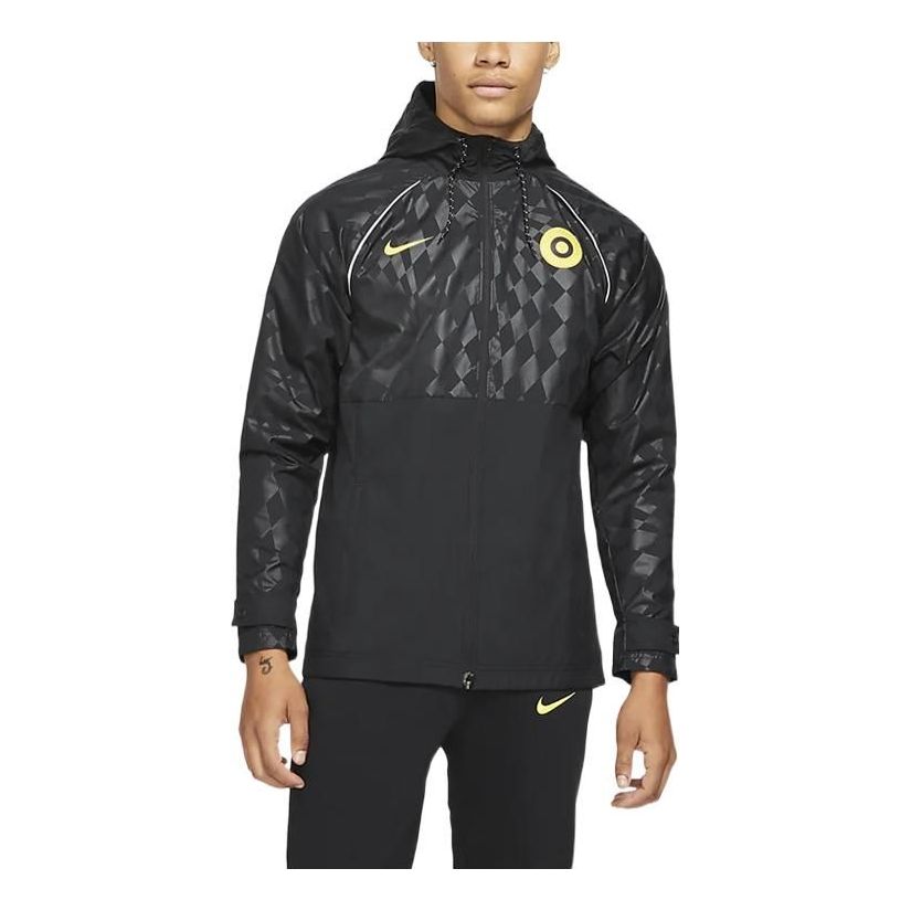 Nike Chelsea FC AWF Soccer Jacket 'Black Yellow' DB4571-010