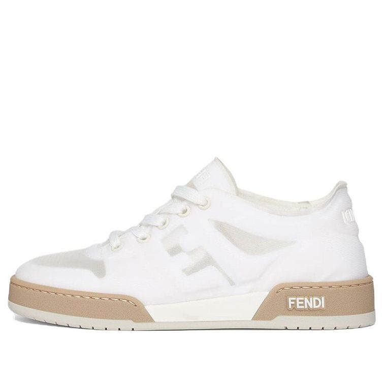 (WMNS) حذاء FENDI Match منخفض الارتفاع من القماش الشبكي باللون الأبيض 8E8415AN7KF0TW2