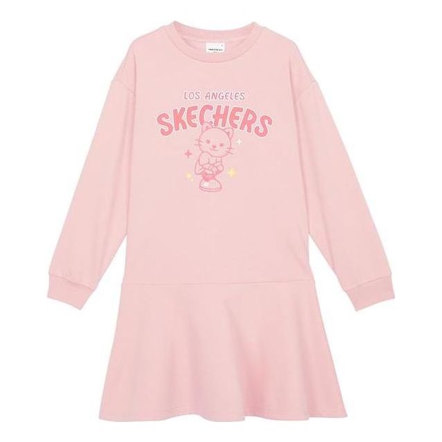 (GS) Skechers Hilarious Monster Series Letter Cartoon Printed Dress 'Pink Purple' L122G016