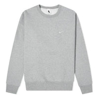 Men's Nike Solid Color Embroidered Logo Round Neck Long Sleeves Dark Grey CV0554-063