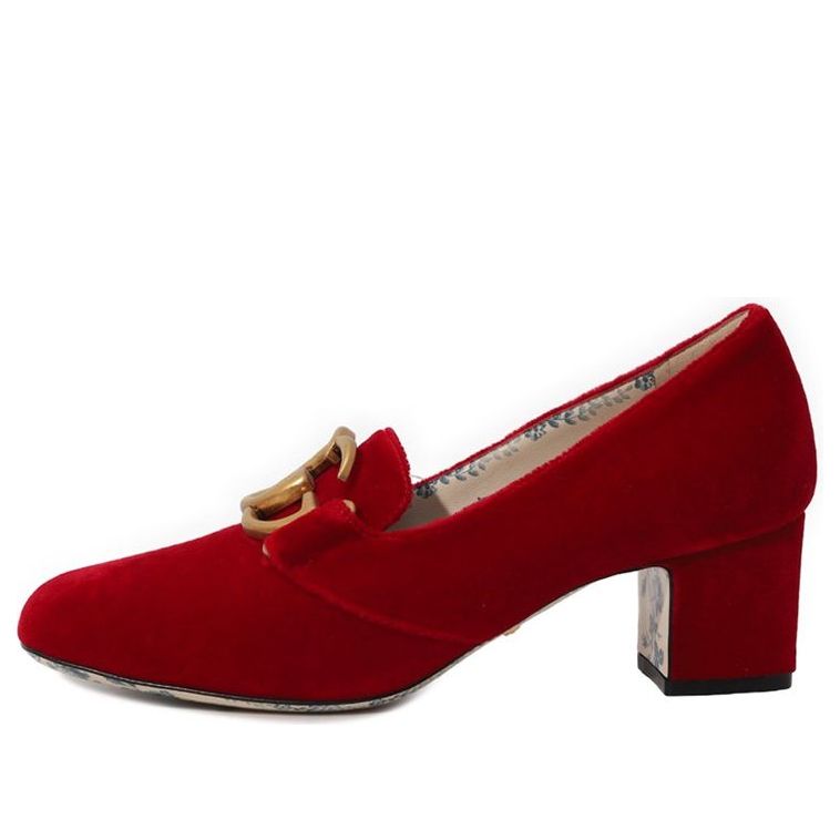 (WMNS) Gucci GG Marmont Victoire Block Heel Pumps 'Red Velvet' 526465-K4D00-6433