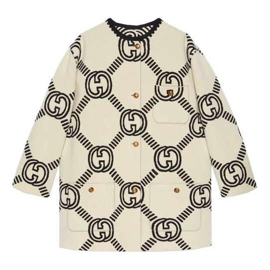(WMNS) Gucci Reversible Interlocking G Wool Cardigan 'Black Ivory' 678318-XKB5T-9192