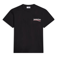 (WMNS) Balenciaga Political Campaign Logo Short Sleeve T-Shirt 'Black' 612964TKVJ11070