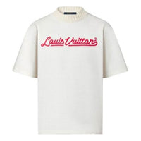 Men's LOUIS VUITTON x NIGO Crossover LV2 SS22 Knit Collar Logo Alphabet Short Sleeve White 1A9GMM