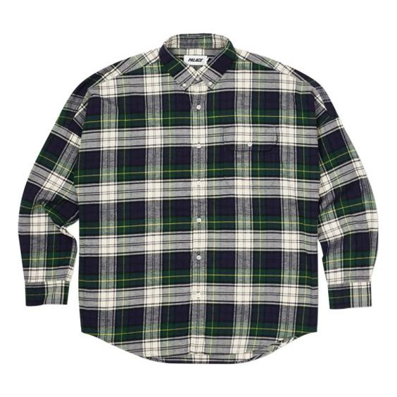 PALACE Unisex Lapel Long-Sleeved Shirt Green PAL-FW20-385