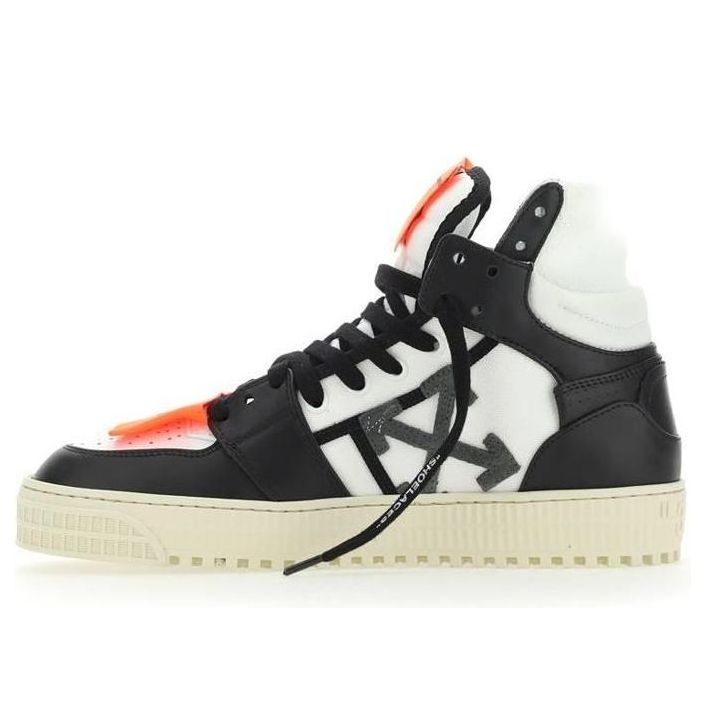 Off-White Off Court 3.0 Leather Canvas 'Black White Orange' OMIA065S23LEA0010110