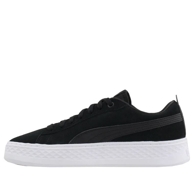 PUMA Smash Platform Suede Casual Board Shoes Black/White 366488-01
