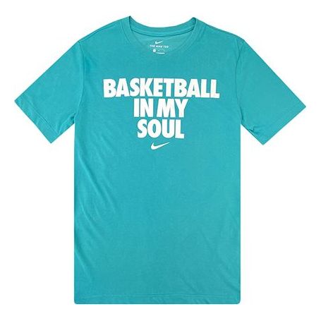 Nike Casual Quick Dry Basketball Round Neck Sports Short Sleeve Blue CT5970-366