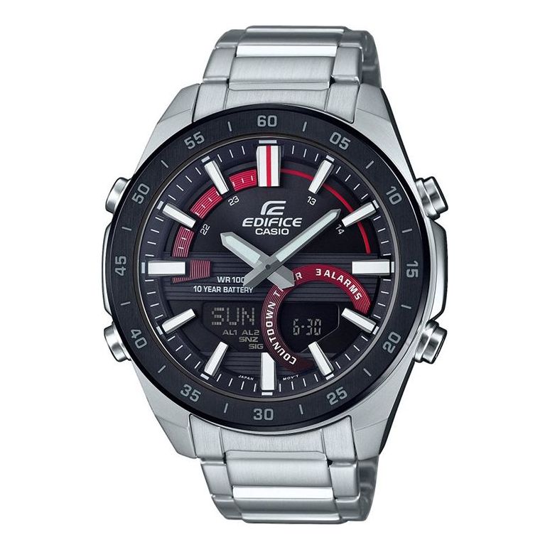 CASIO EDIFICE Stainless Steel Strap Mens Black Analog/Digital Combo ERA-120DB-1A