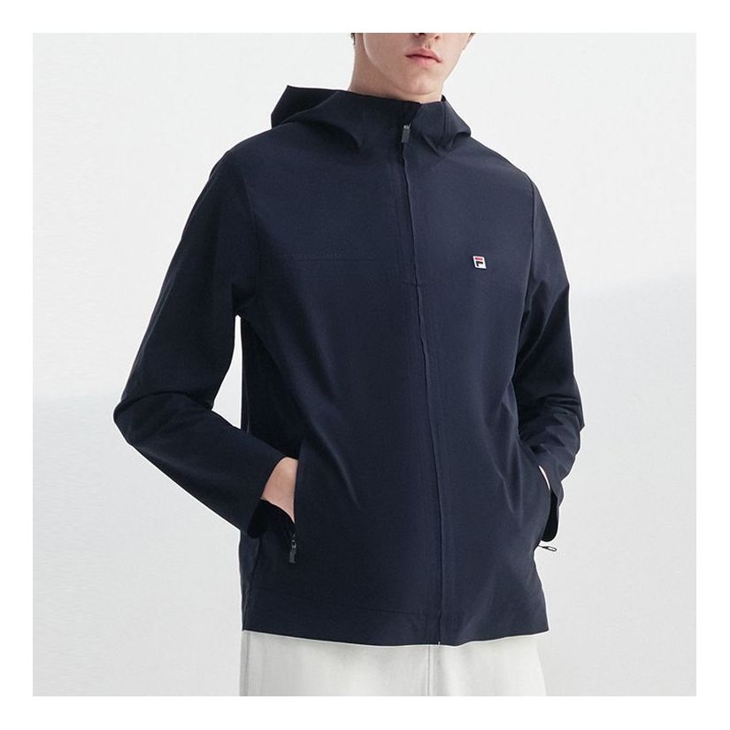 Yellow FILA Sports hooded Woven Tops Jacket Blue F11M028701F-NV